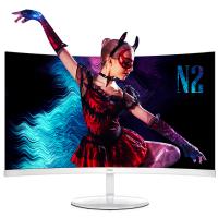 AOC 31.5英寸 4K超高清 1500R大曲面微框 118%sRGB 设计办公低蓝光不闪PS4 珍珠白色 液晶电脑显示器 CU32N2